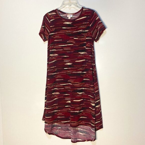 LuLaRoe SZ XS knit pocket t-shirt midi swing dress comfy casual work - Picture 1 of 6